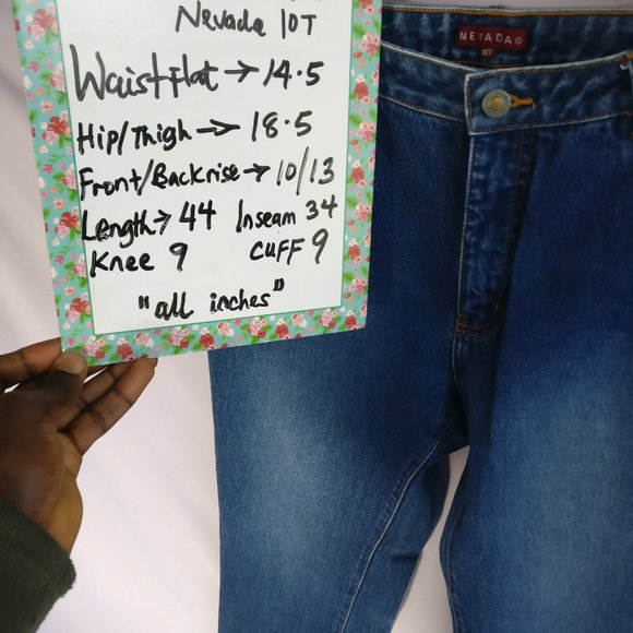 Vintage TALL 90s Highrise Straight Flared jeans w10T +MEASUREMENT Rigid denim - Picture 4 of 7